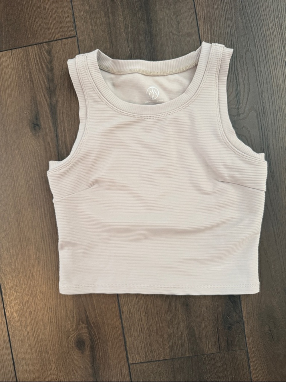 Move Theology Ribbed Cropped Tank Top - Light Beige
